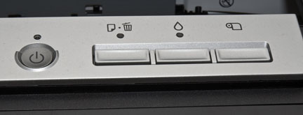 R2880 Control Panel. The R2880 has few buttons, like the typical letter-size printer, and operation is largely simple and straightforward on the surface. Of course, you do have to make some choices in the driver software and make sure the correct ICC profiles are loaded for the paper in use, but that's no different from using any quality printer. Photo Copyright  ©2009 Jack Neubart. All rights reserved.